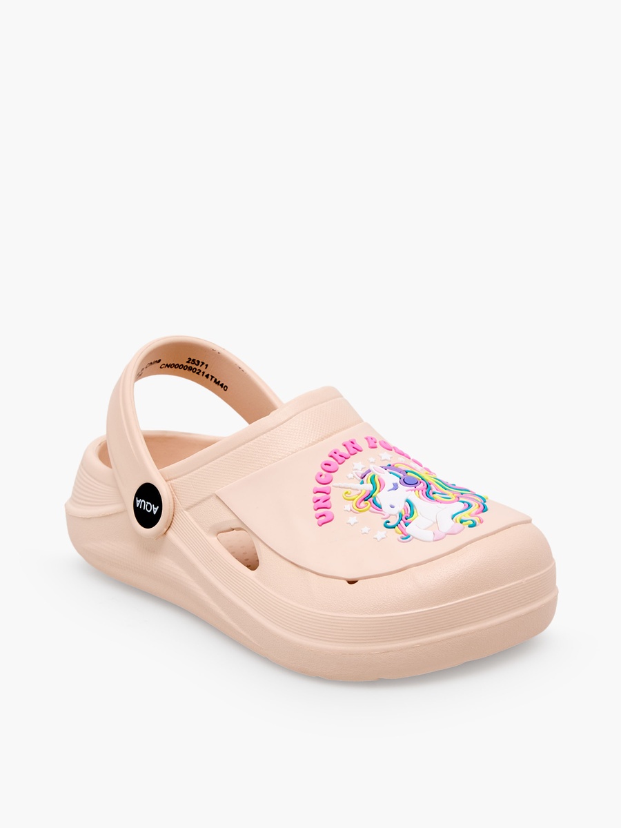 Girls Unicorn Applique Clogs