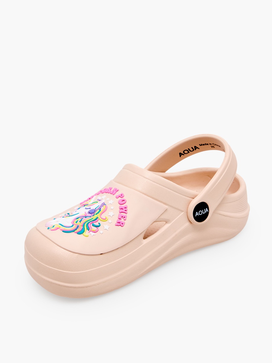 Girls Unicorn Applique Clogs