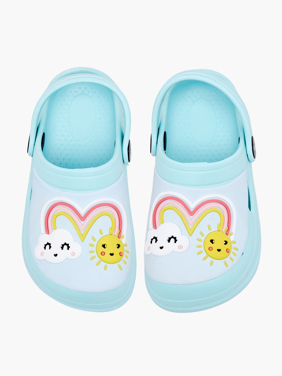 Girls Rainbow Applique Clogs