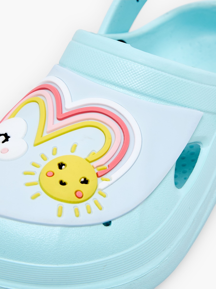 Girls Rainbow Applique Clogs