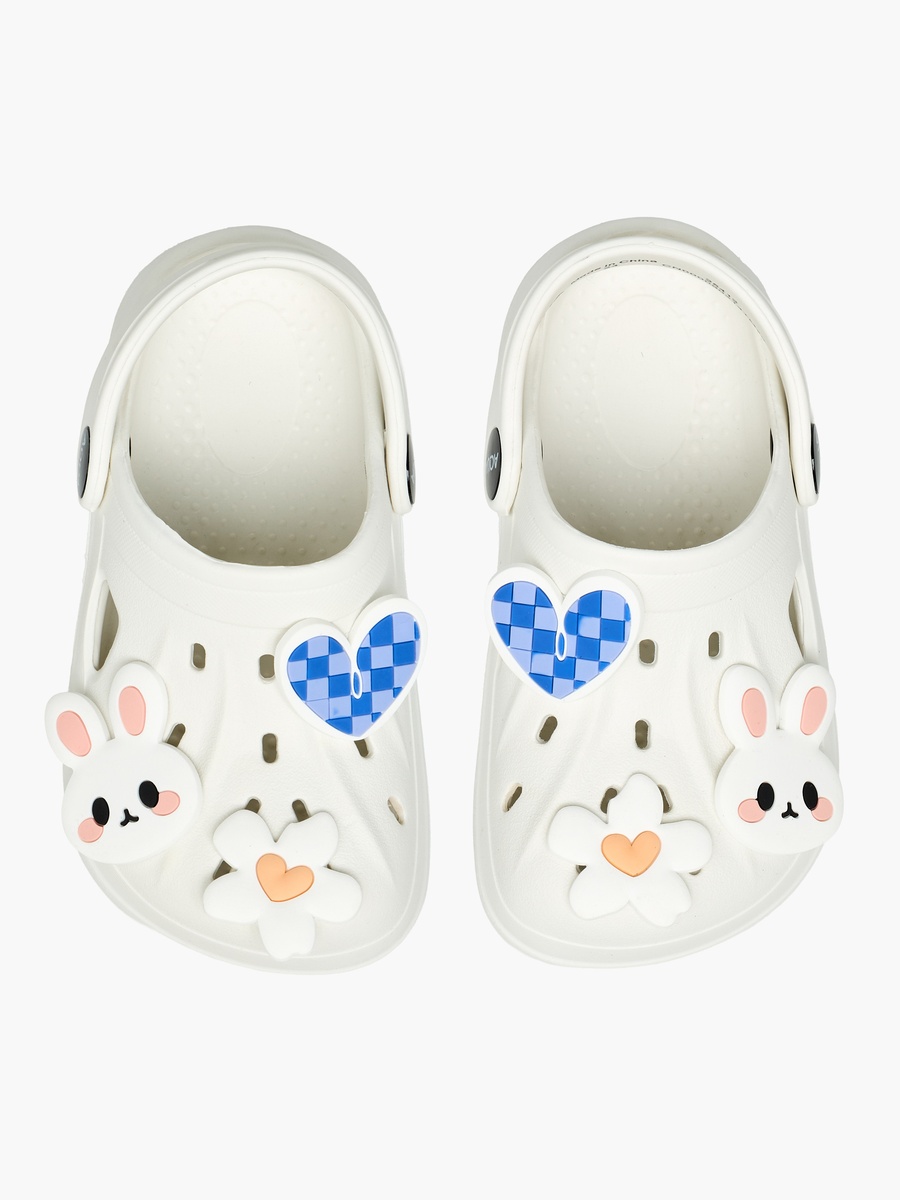Girls Bunny and Floral Jibbitz Clogs