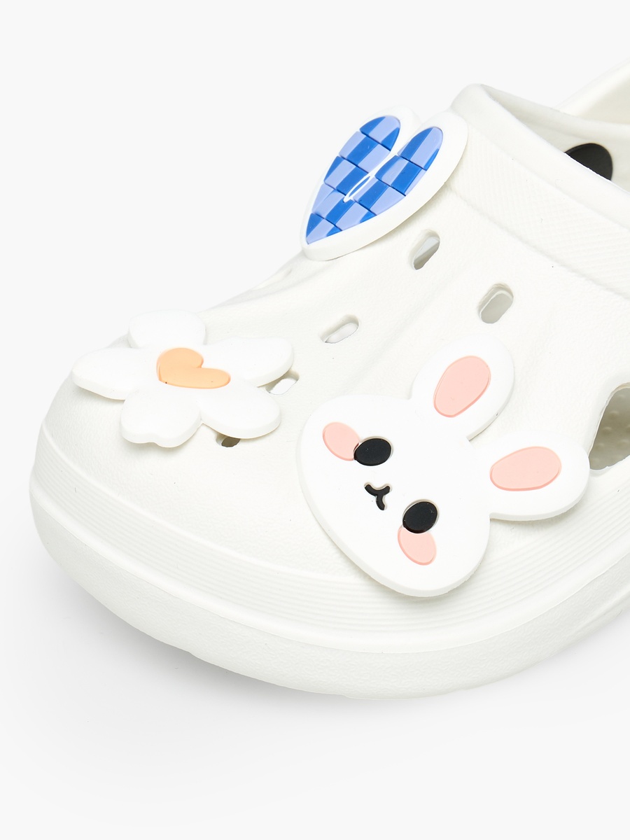 Girls Bunny and Floral Jibbitz Clogs