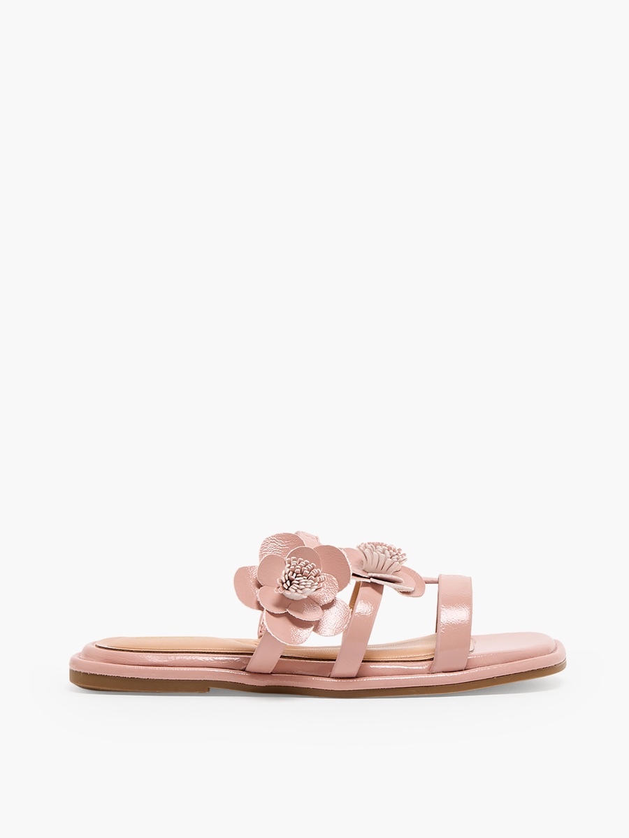 Girls Floral Accent Slip-On Sandals