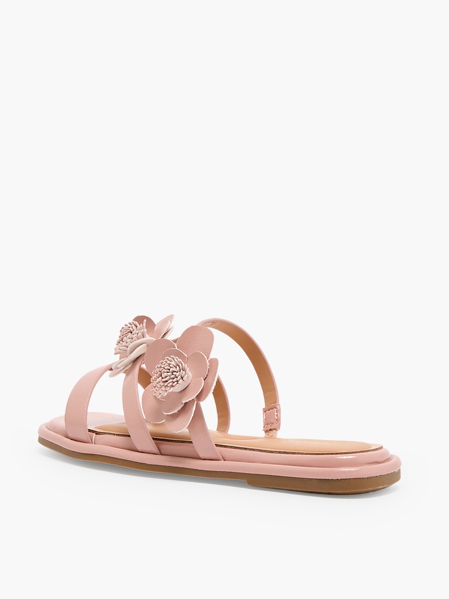 Girls Floral Accent Slip-On Sandals