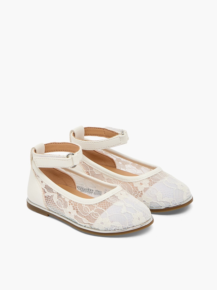 Girls Floral Lace Ballerina Shoes