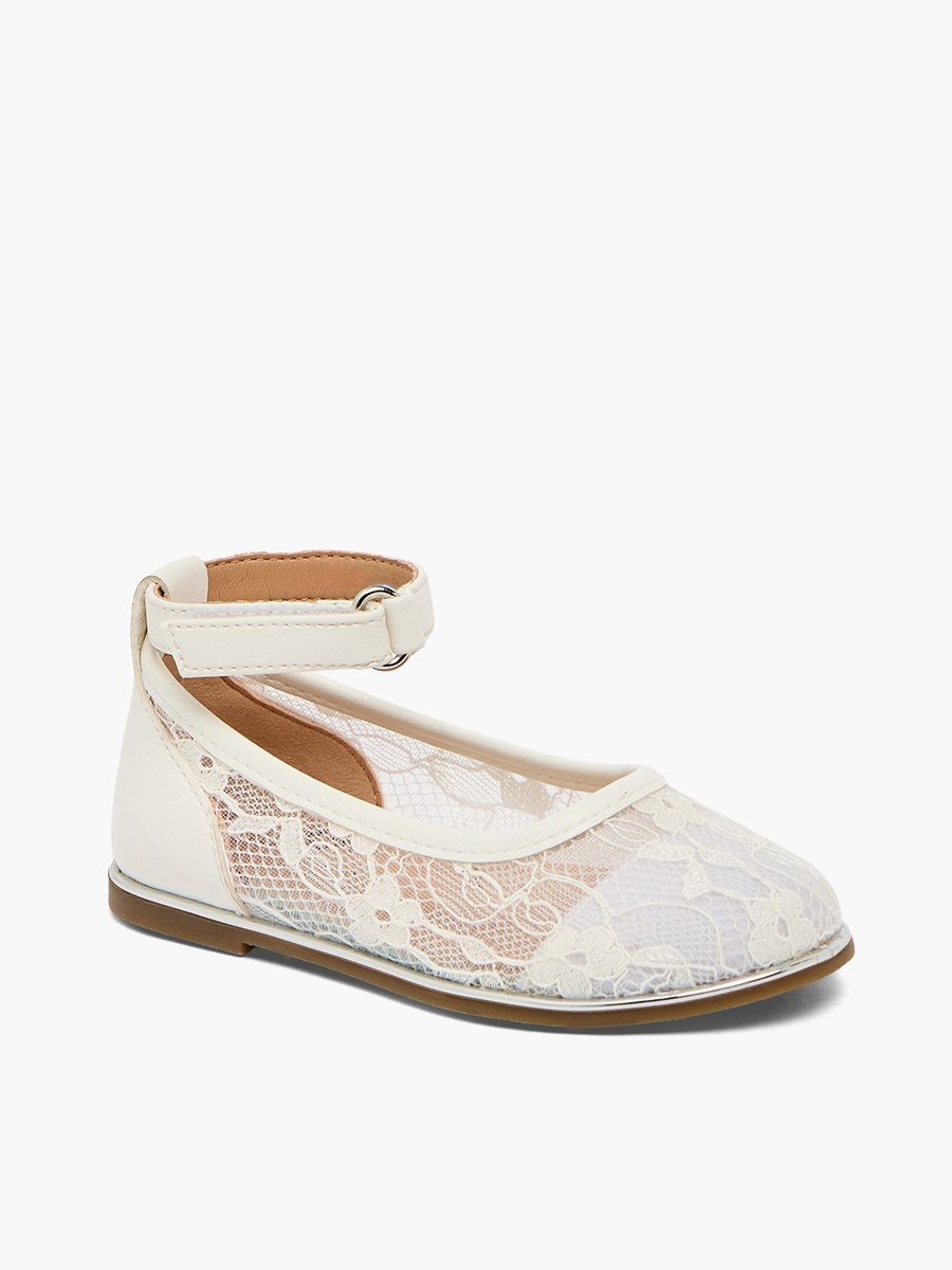 Girls Floral Lace Ballerina Shoes