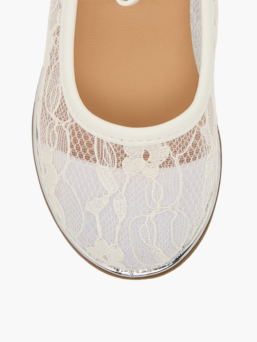 Girls Floral Lace Ballerina Shoes