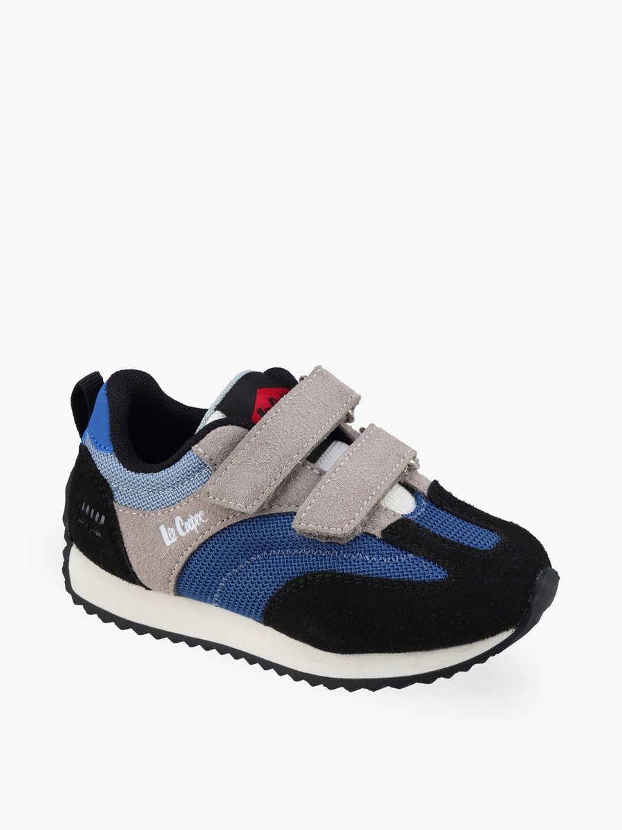 Boys Panelled Hook and Loop Ankle Sneakers