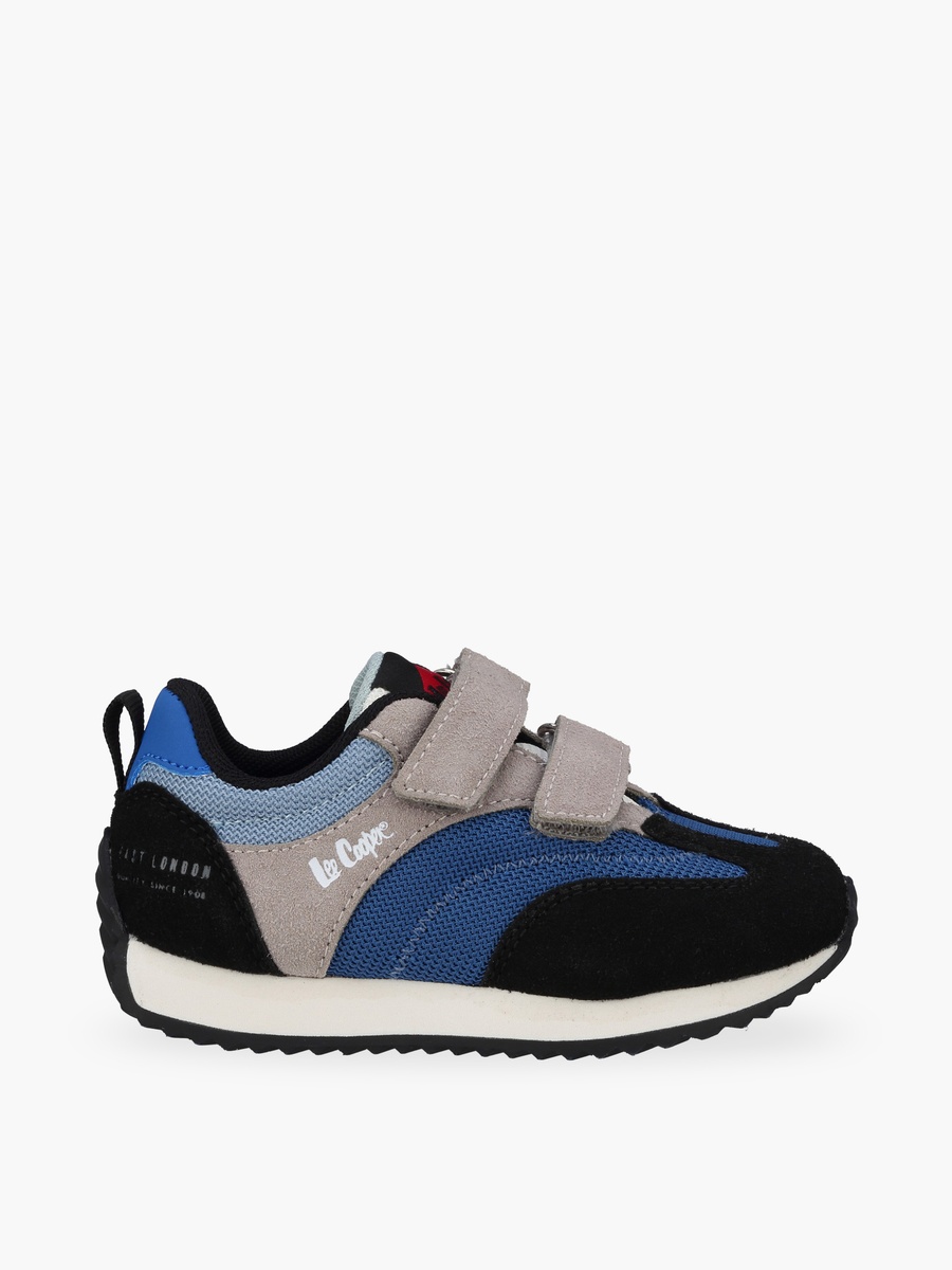 Boys Panelled Hook and Loop Ankle Sneakers