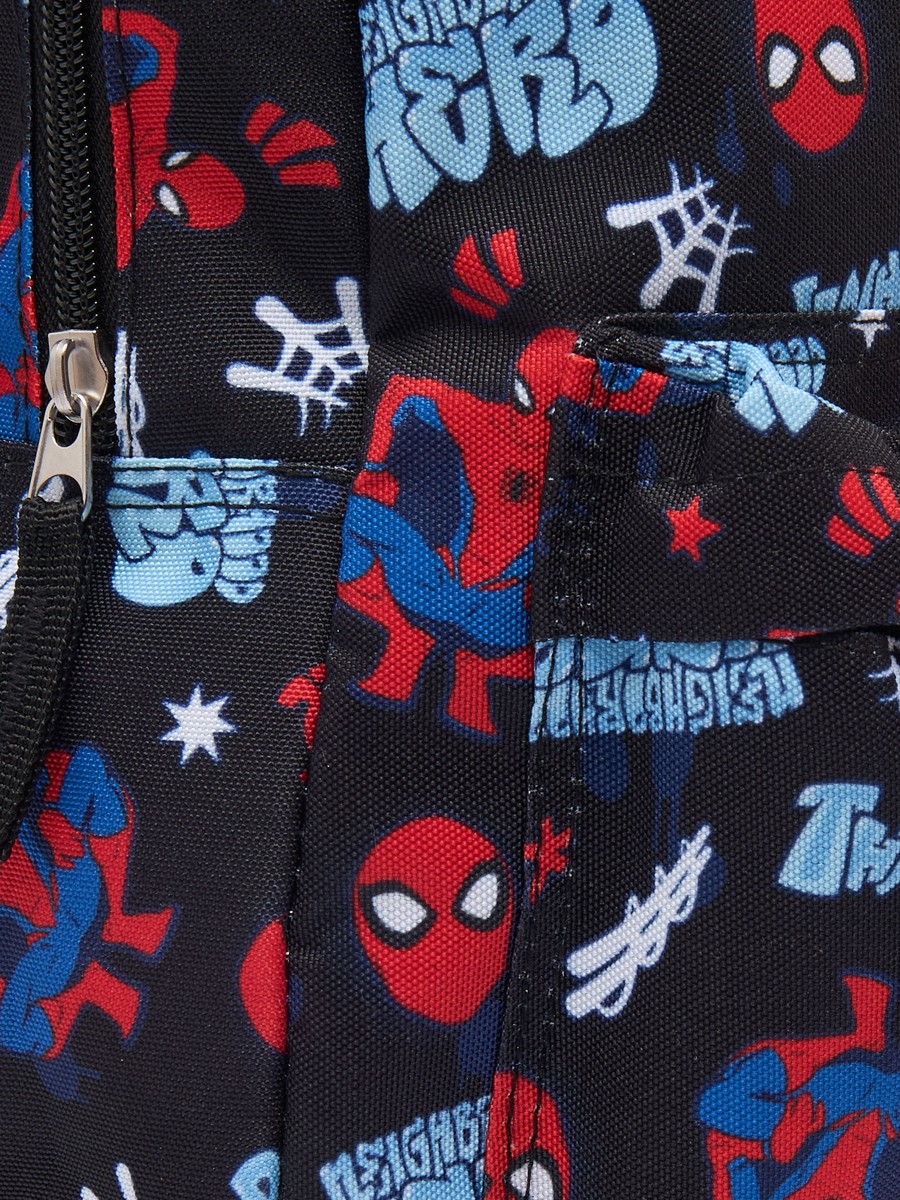Spider-Man Print Backpack with Adjustable Shoulder Straps