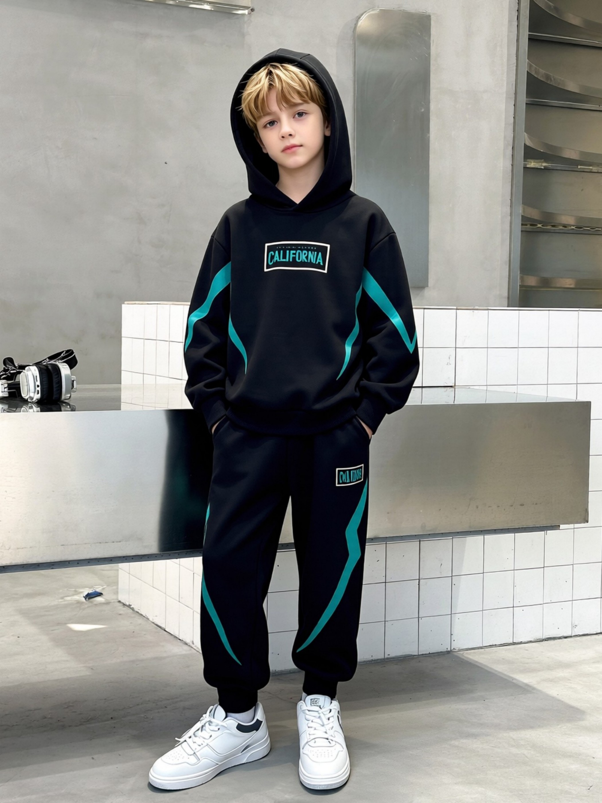 Boys Hooded Jogger Tracksuit Set