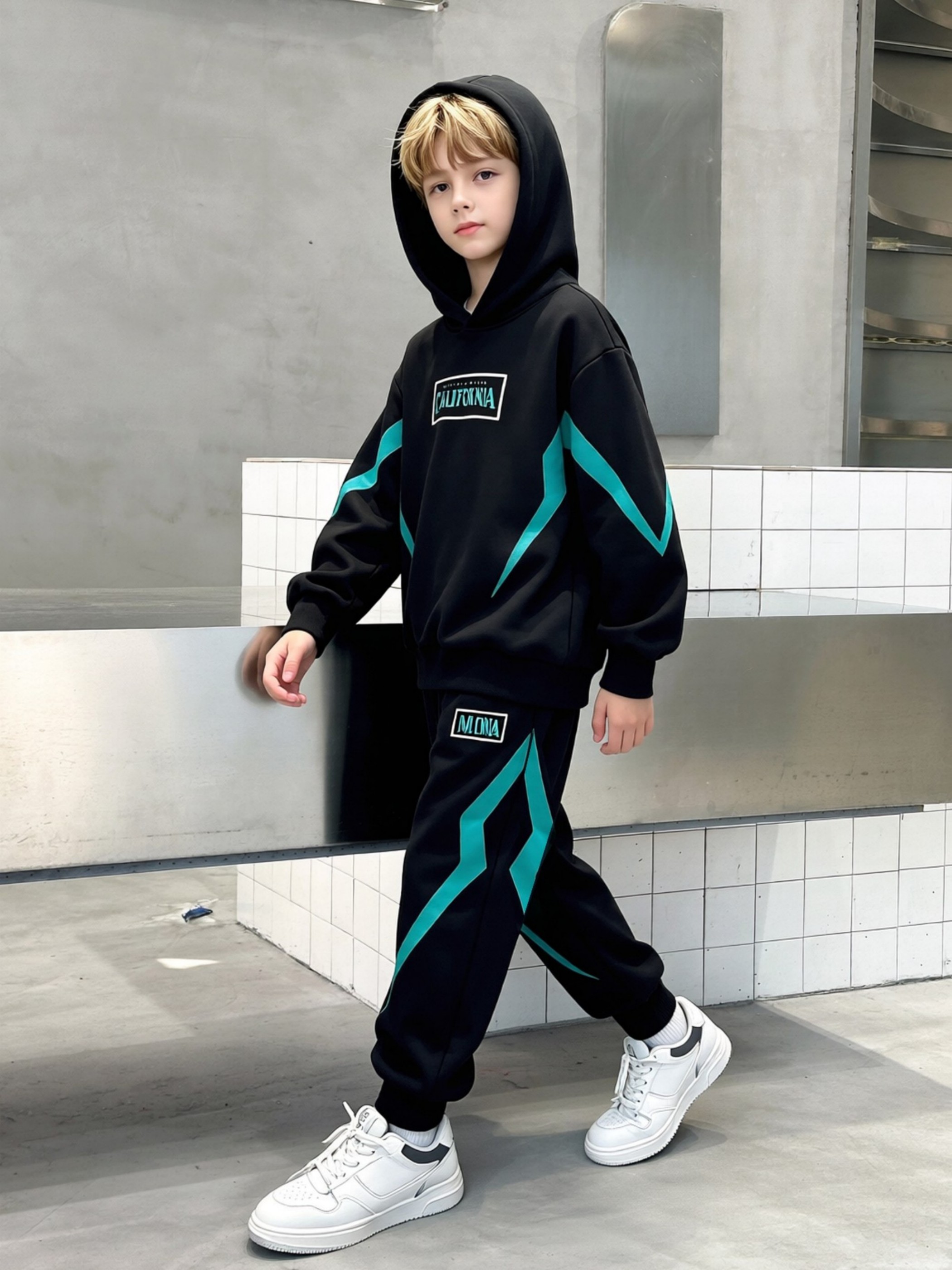 Boys Hooded Jogger Tracksuit Set