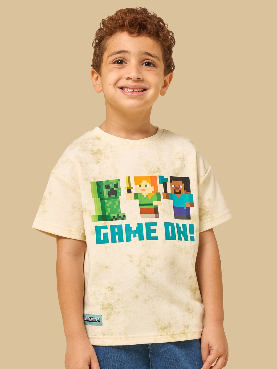Minecraft Print Cotton T-Shirt