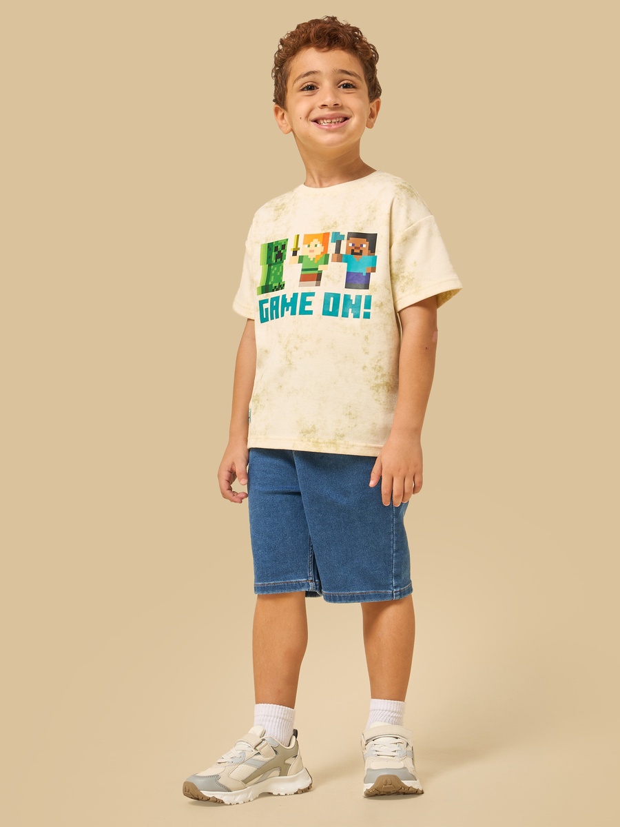 Minecraft Print Cotton T-Shirt