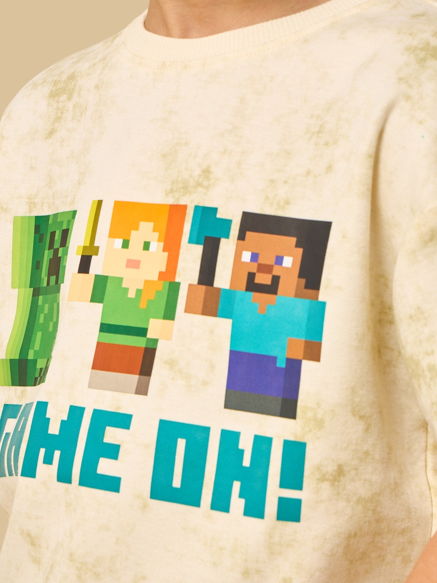 Minecraft Print Cotton T-Shirt