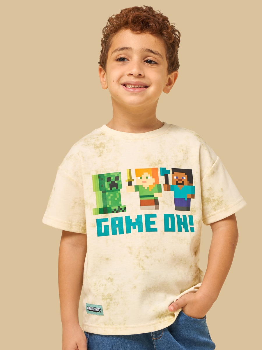Minecraft Print Cotton T-Shirt