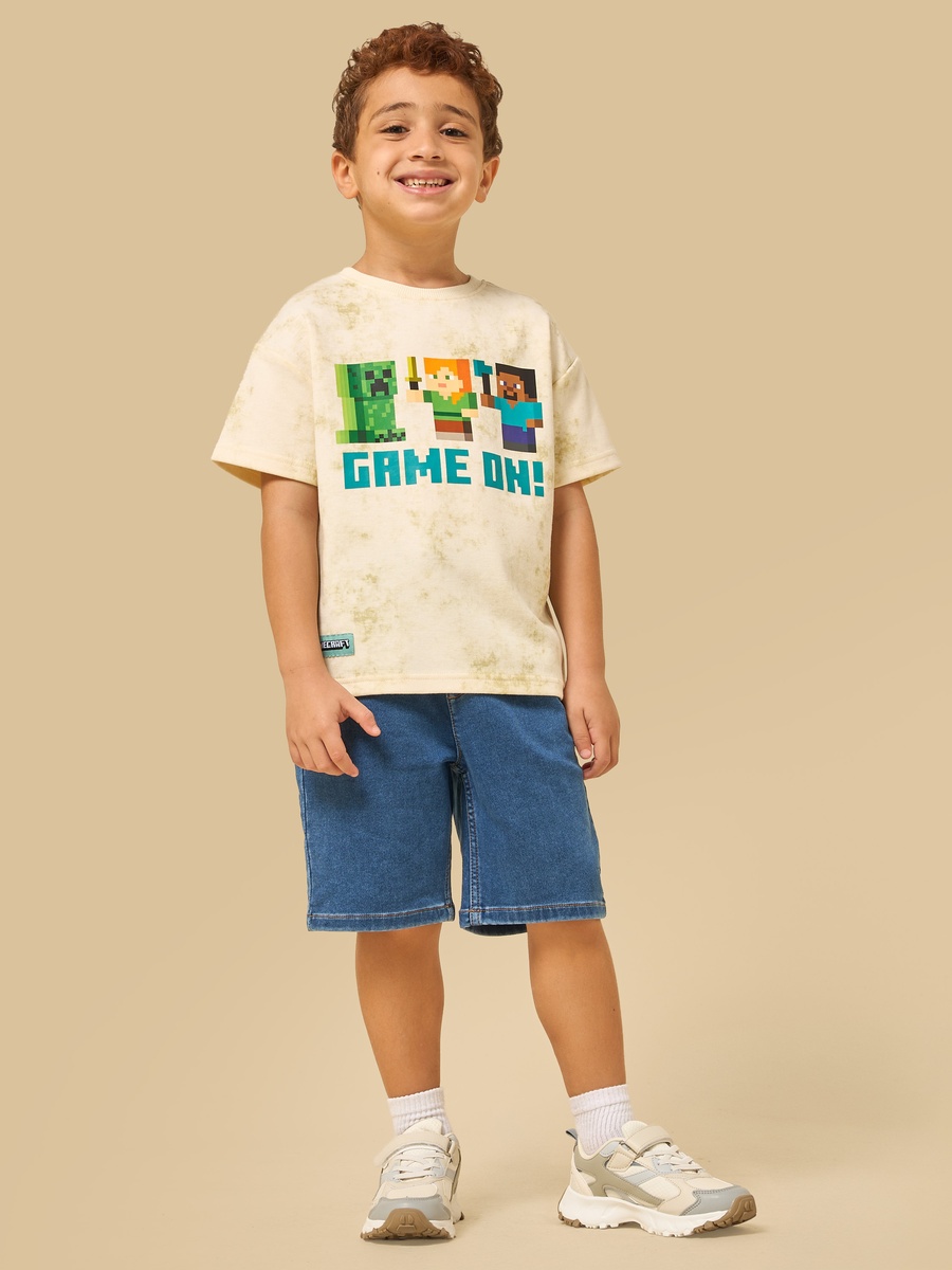 Minecraft Print Cotton T-Shirt