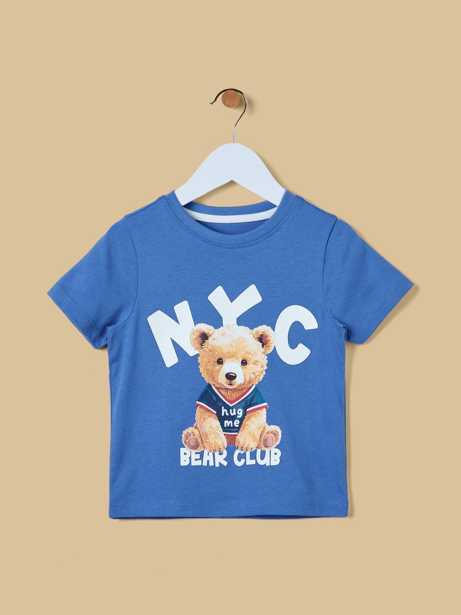 NYC Bear Print Cotton T-Shirt