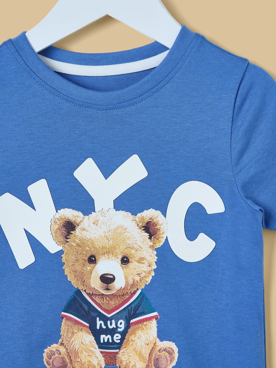 NYC Bear Print Cotton T-Shirt