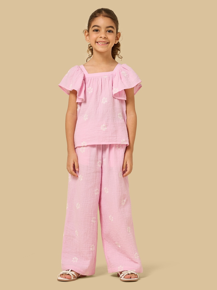 Embroidered Linen Blend Top