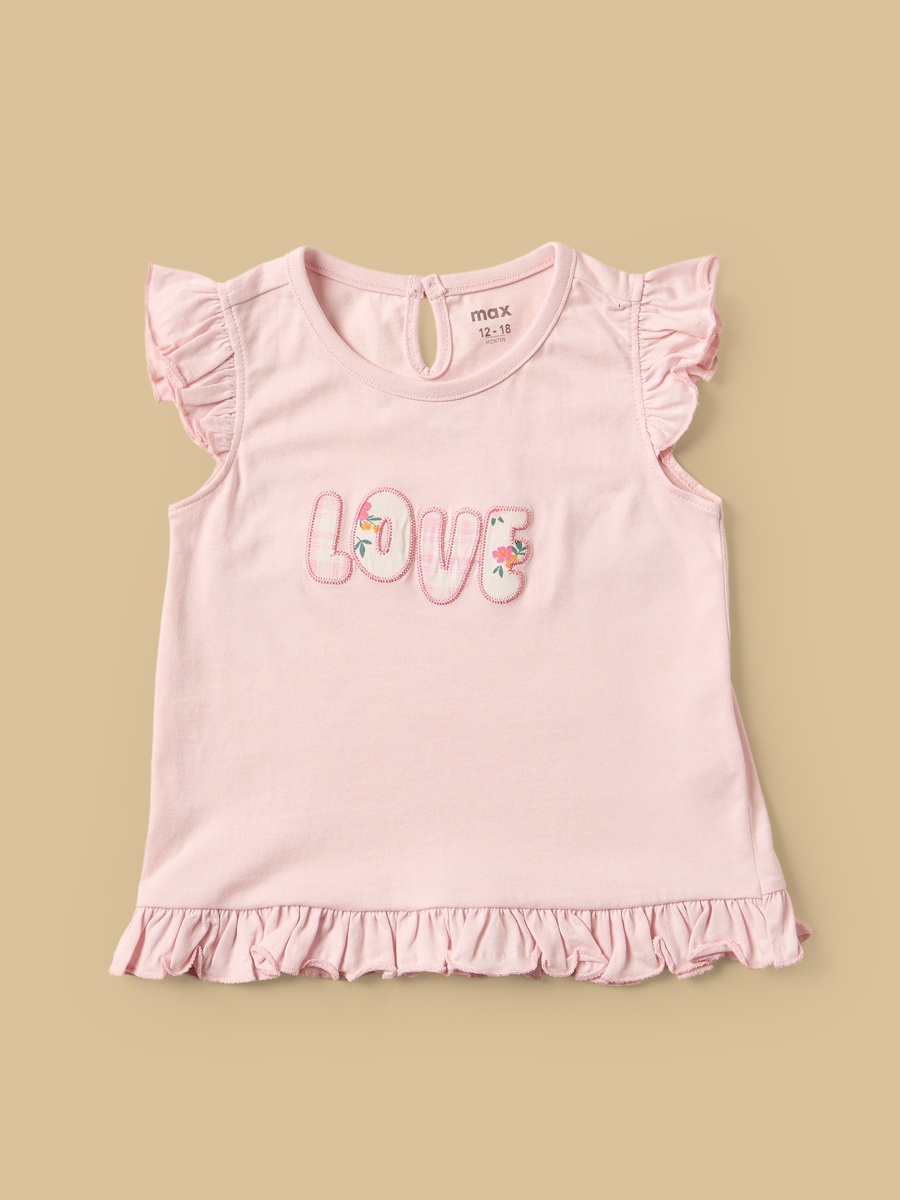 Pack of 3 - Ruffle Trim Cotton Top