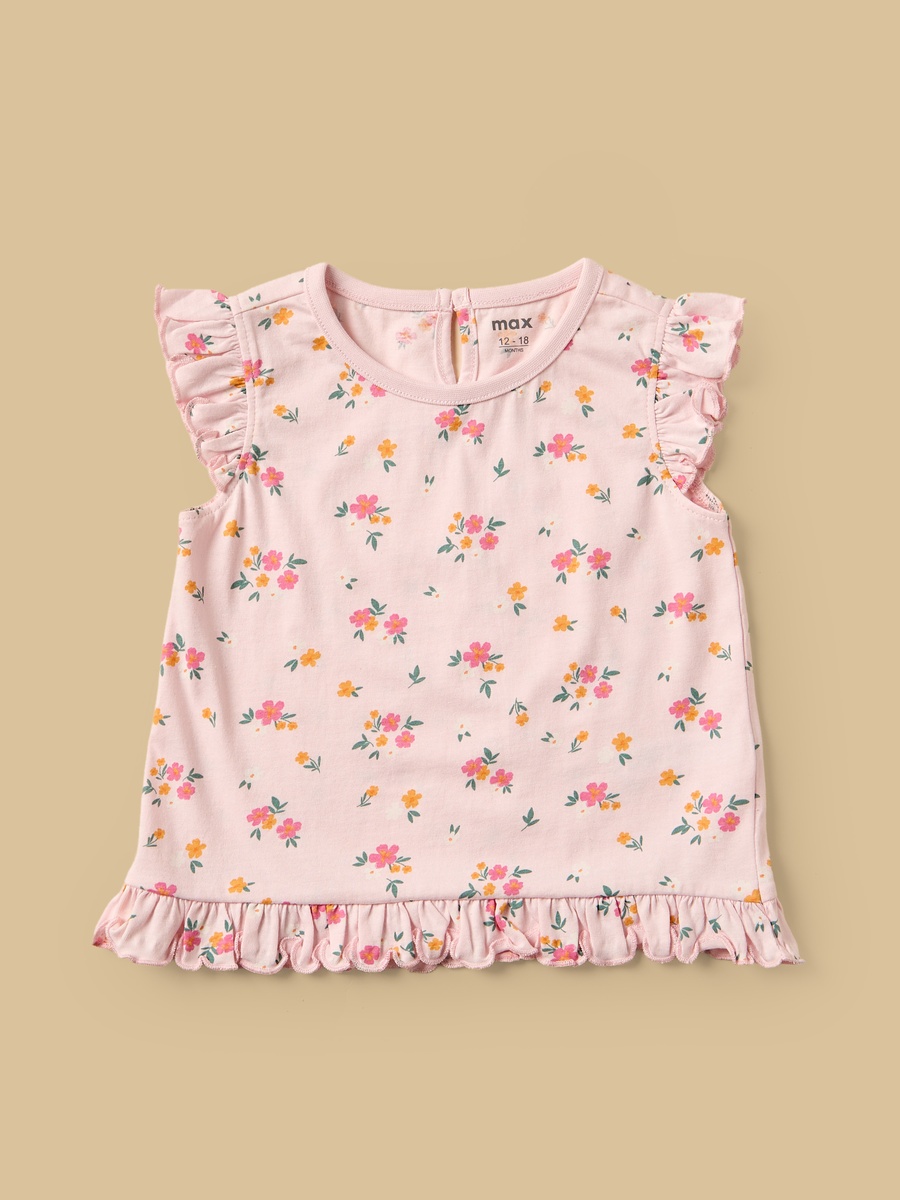 Pack of 3 - Ruffle Trim Cotton Top