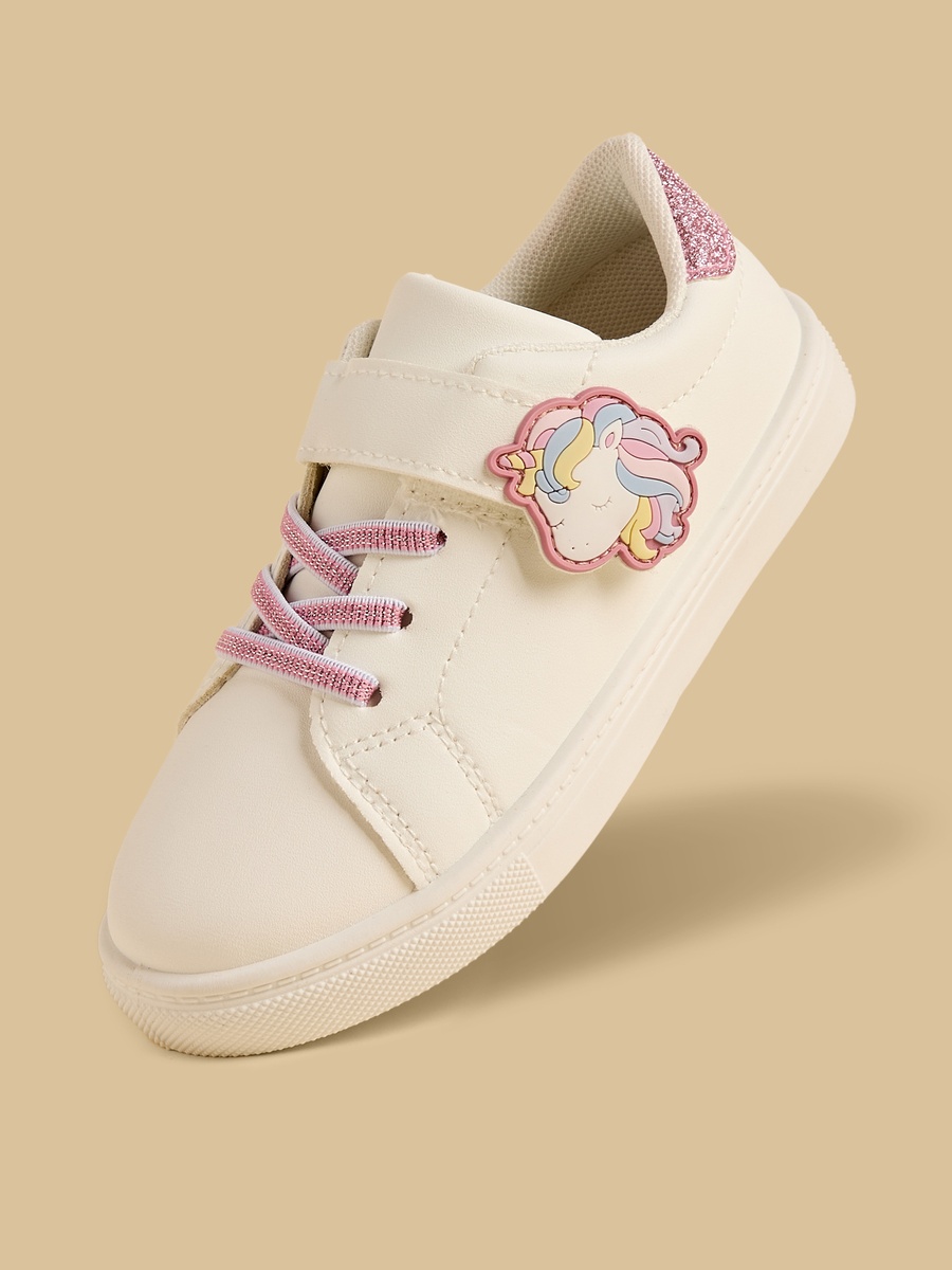 Unicorn Accent Sneakers with Hook and Loop Closure