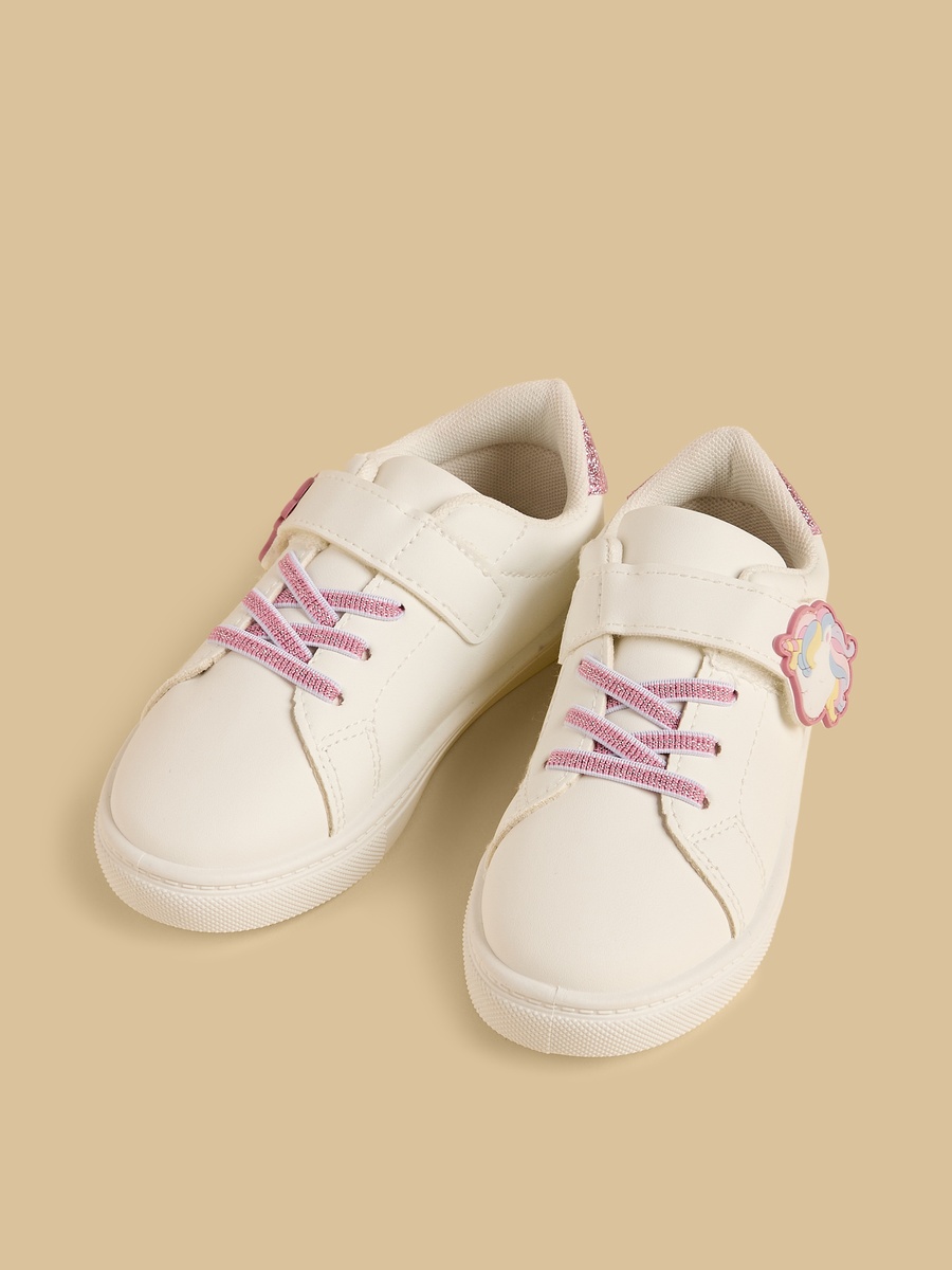 Unicorn Accent Sneakers with Hook and Loop Closure