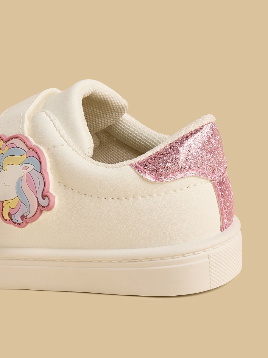 Unicorn Accent Sneakers with Hook and Loop Closure