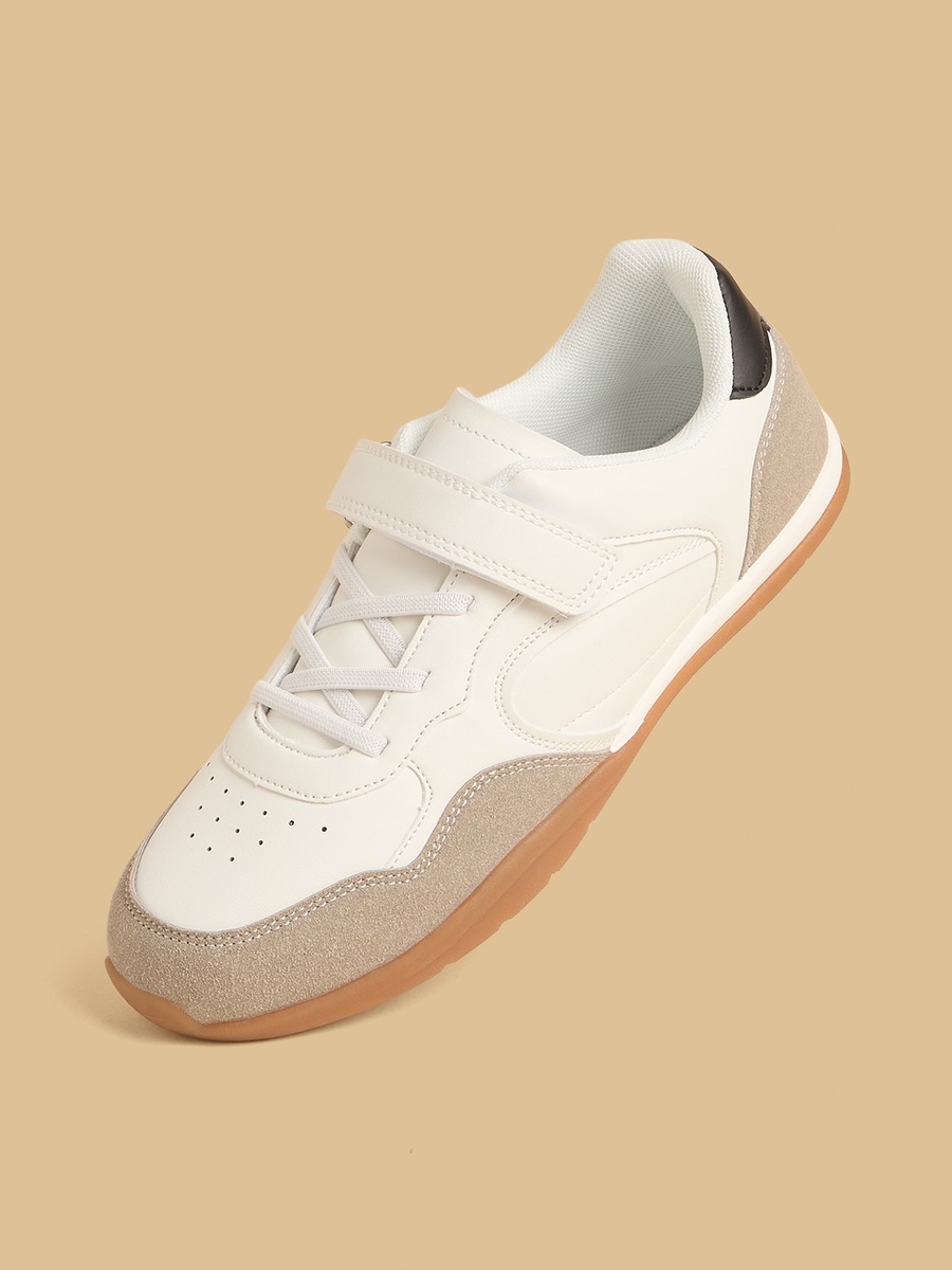 Panelled Sports Shoes with Hook and Loop Closure