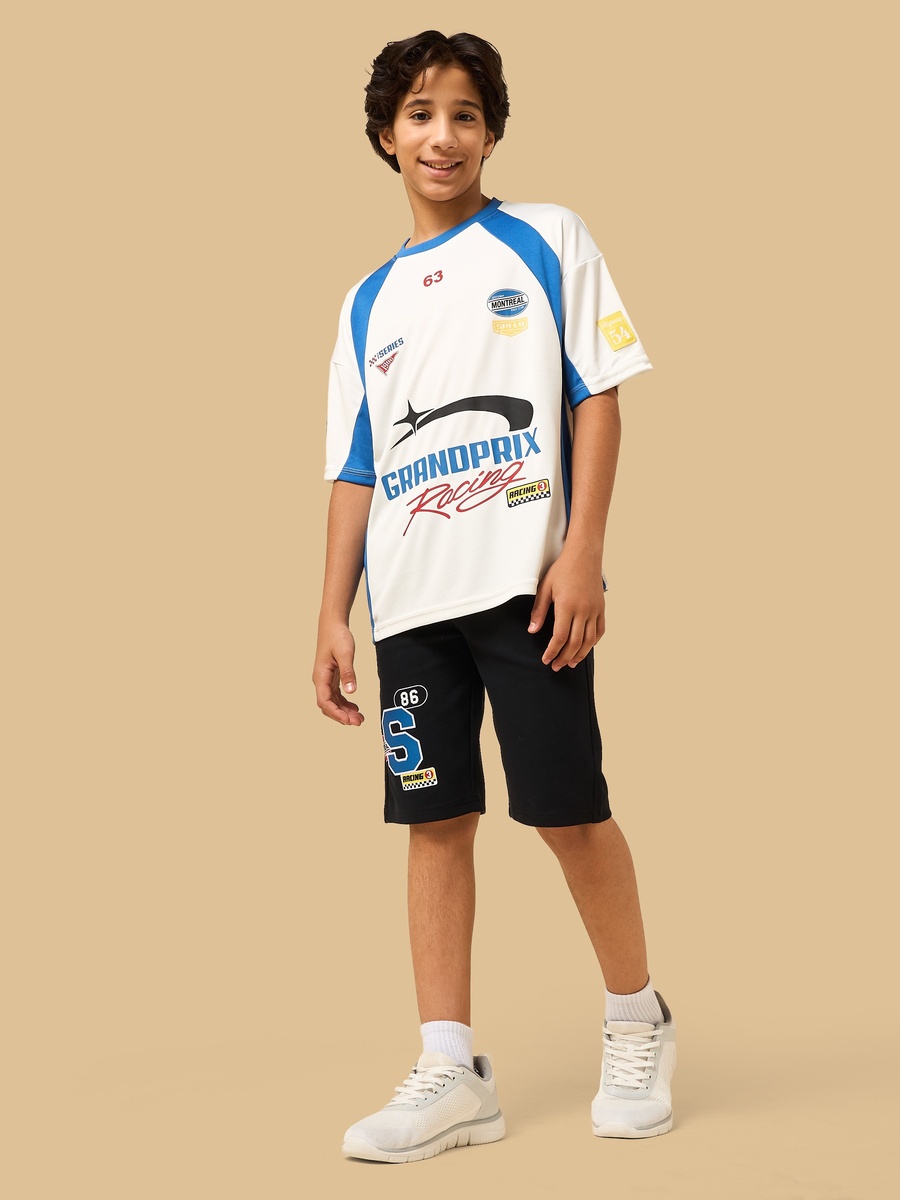 Racing Print Cotton Shorts