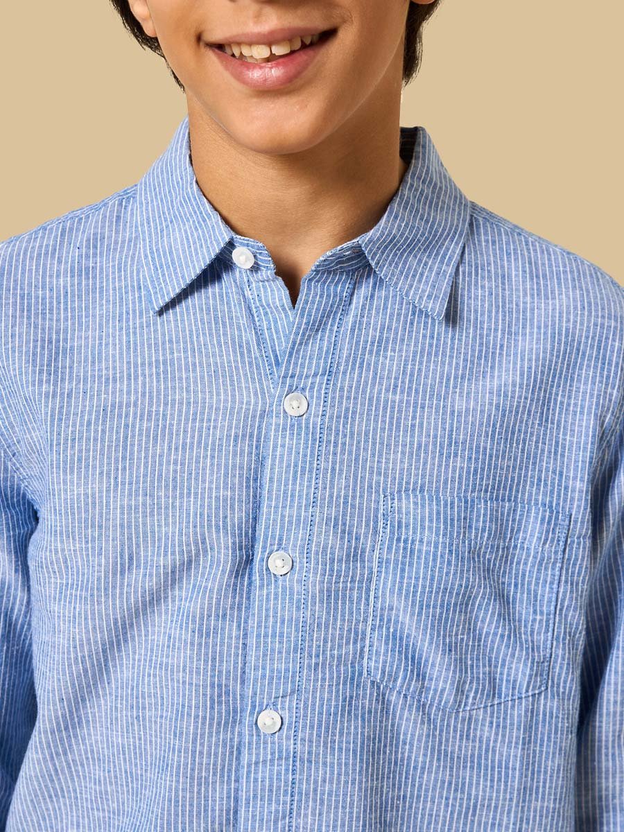 Striped Linen Blend Shirt