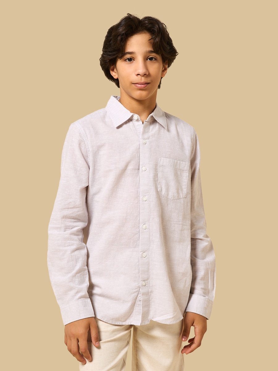Striped Linen Blend Shirt