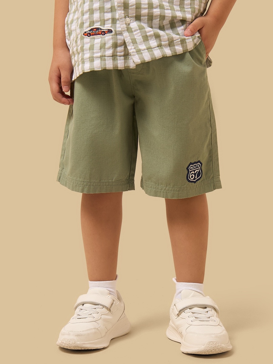 Gingham Check Cotton Shirt and Shorts Set
