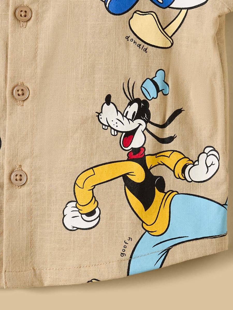 Mickey Mouse and Friends Print Cotton Shirt and Shorts Set