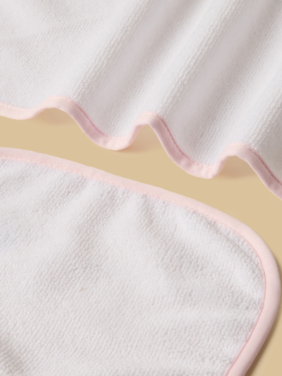 Bunny Ear Applique 4-Piece Hooded Bath Towel and Wash Cloth Set