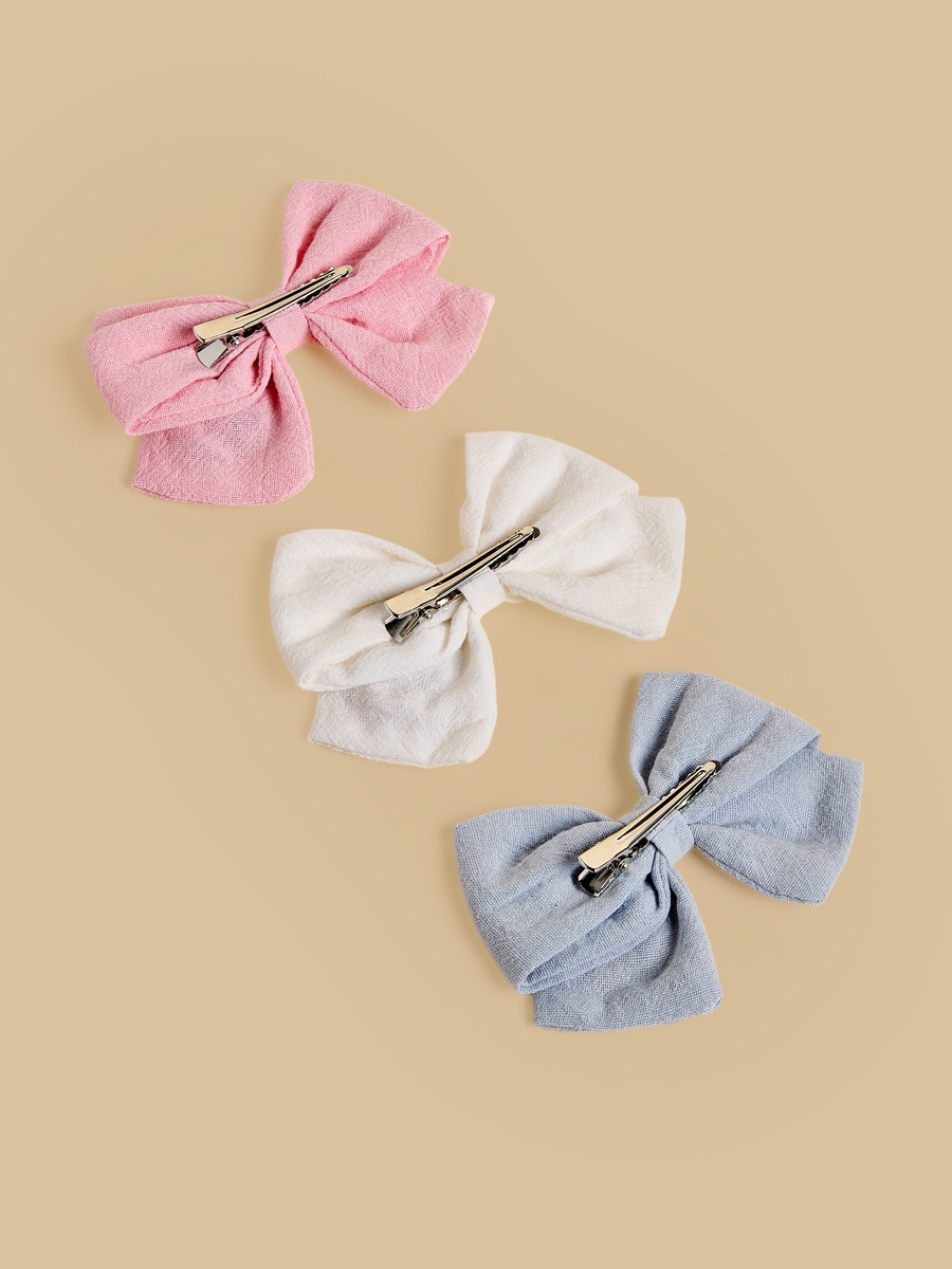 Pack of 3 - Floral Embroidered Bow Hair Clip