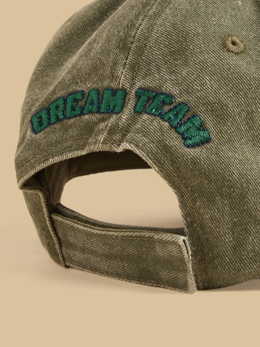 Stitch Embroidered Cap with Hook and Loop Strap Closure