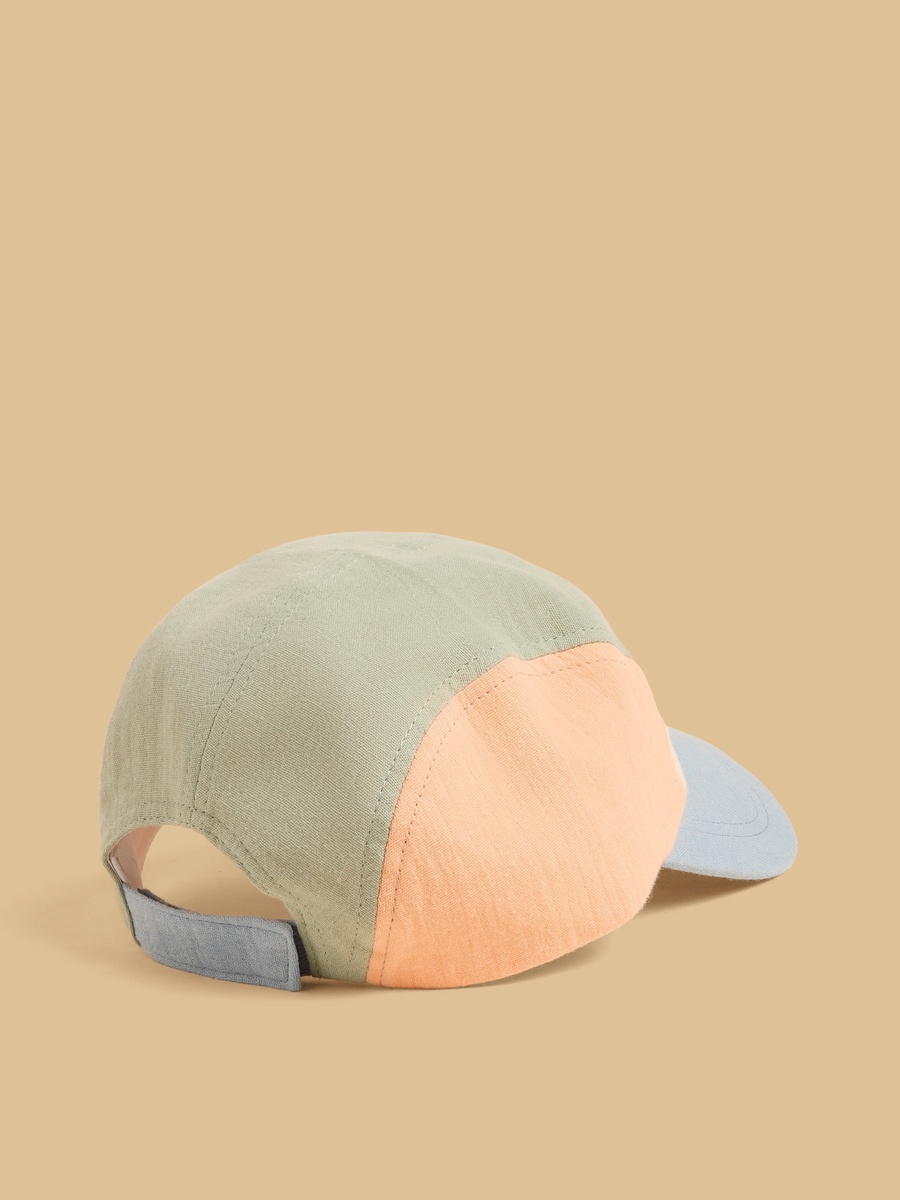 Colourblock Cap with Hook and Loop Strap Closure
