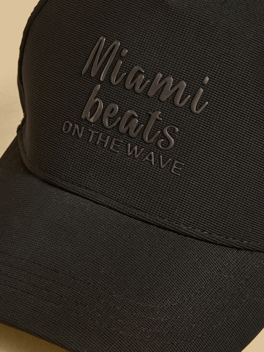 Typographic Embossed Cap with Hook and Loop Strap Closure