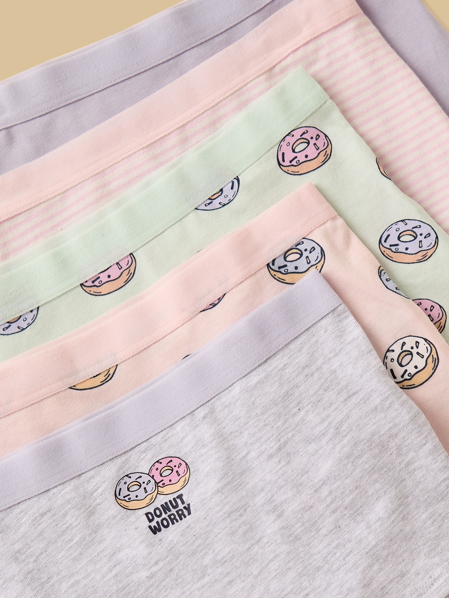 Pack of 5 - Donut Print Boyshorts