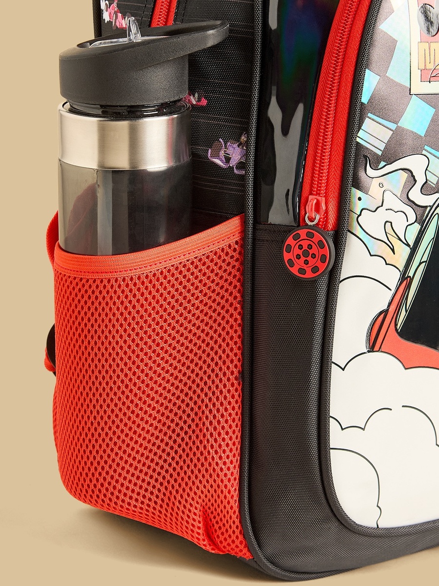 Mickey Mouse Print Backpack with Adjustable Straps
