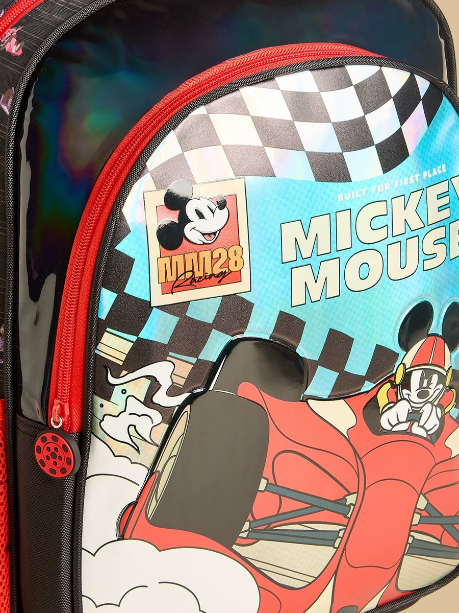 Mickey Mouse Print Backpack with Adjustable Straps