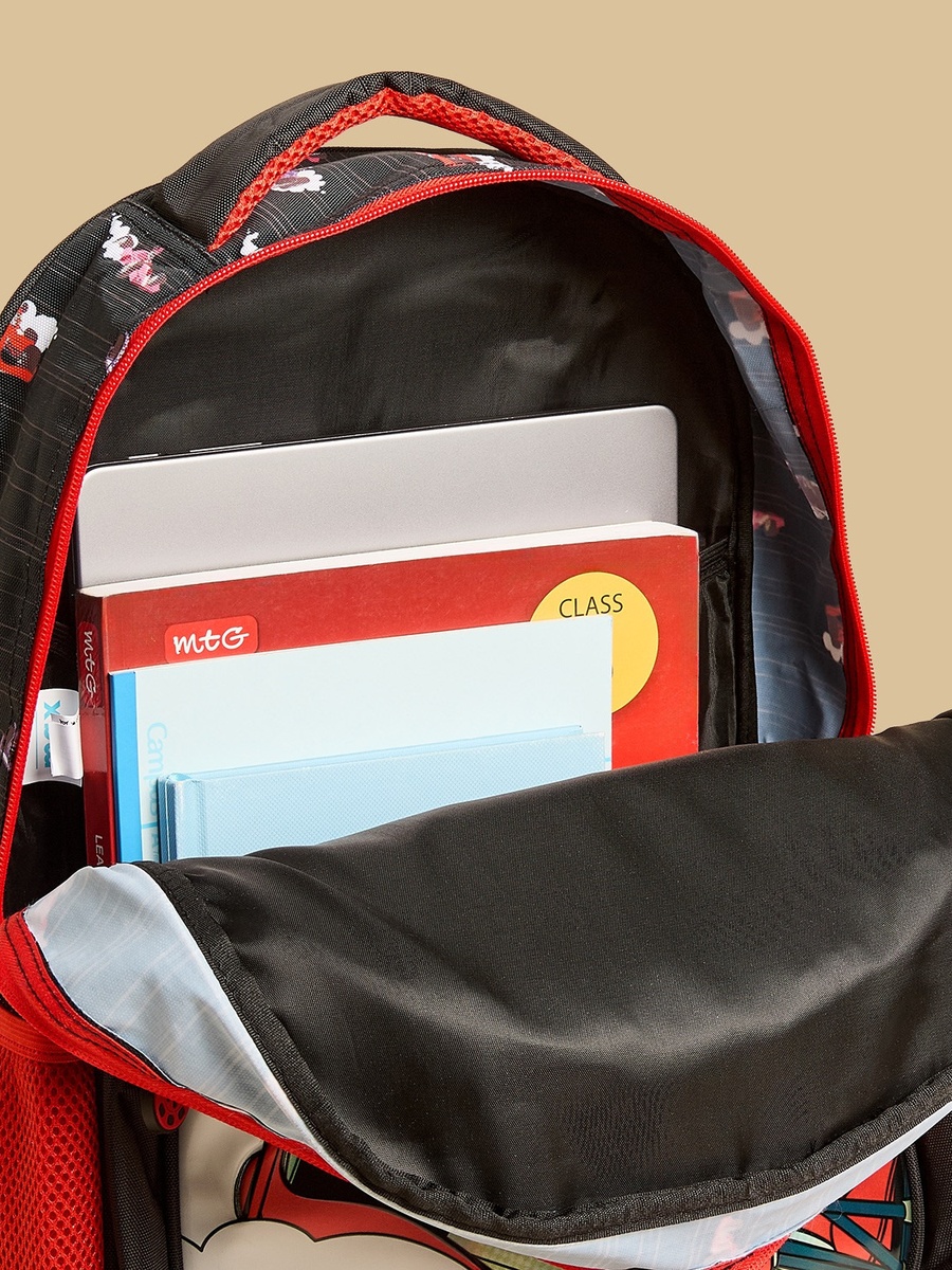 Mickey Mouse Print Backpack with Adjustable Straps