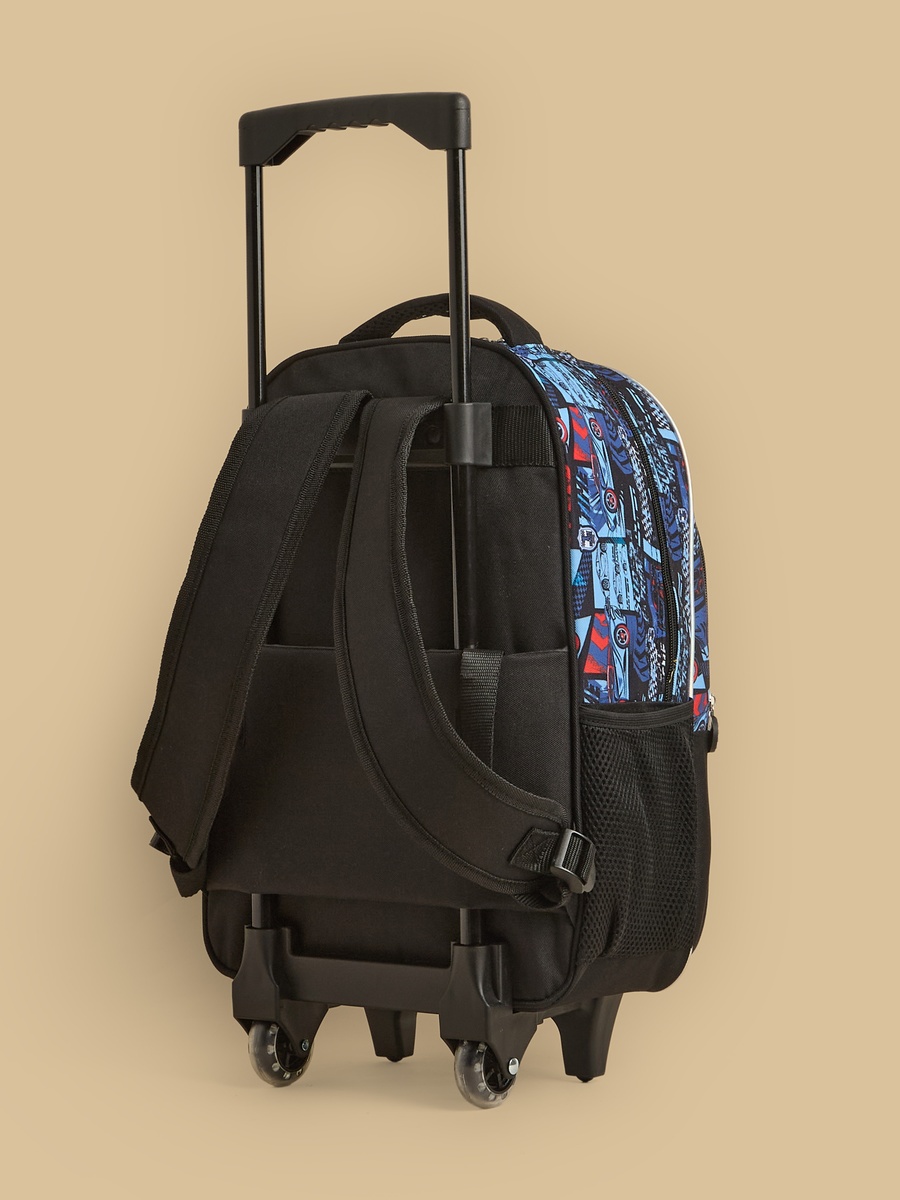Racing Print 5-Piece Trolley Backpack Set