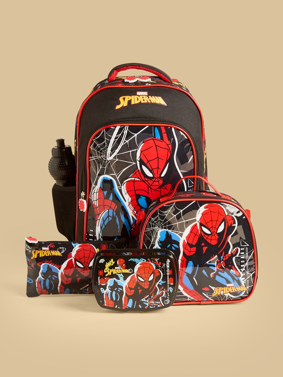 Spider-Man Print 5-Piece Trolley Backpack Set