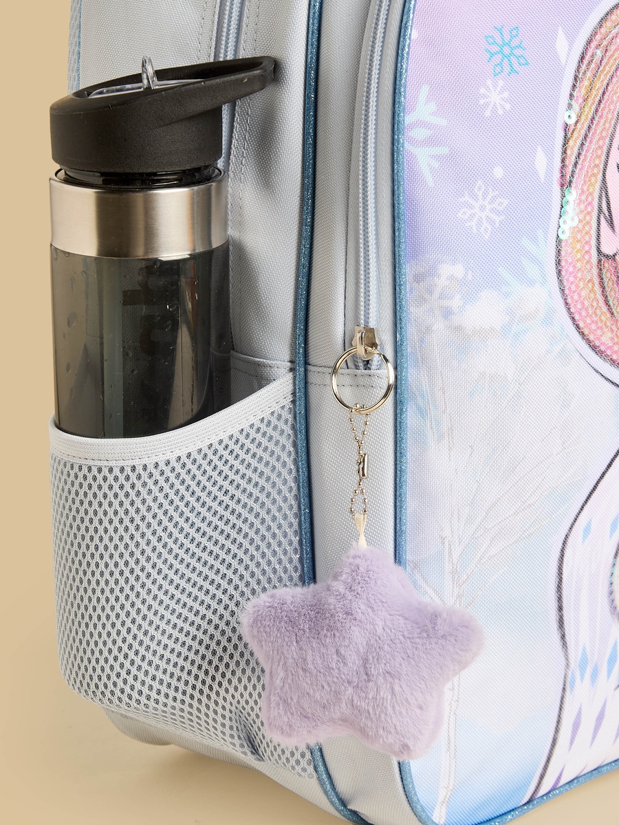 Elsa Print Padded Shoulder Straps Backpack with Zip Closure