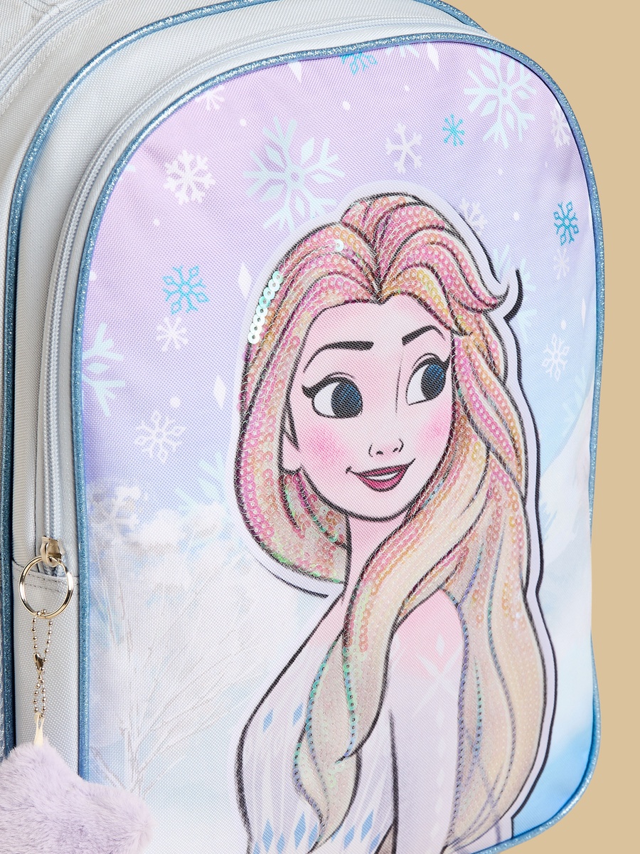 Elsa Print Padded Shoulder Straps Backpack with Zip Closure