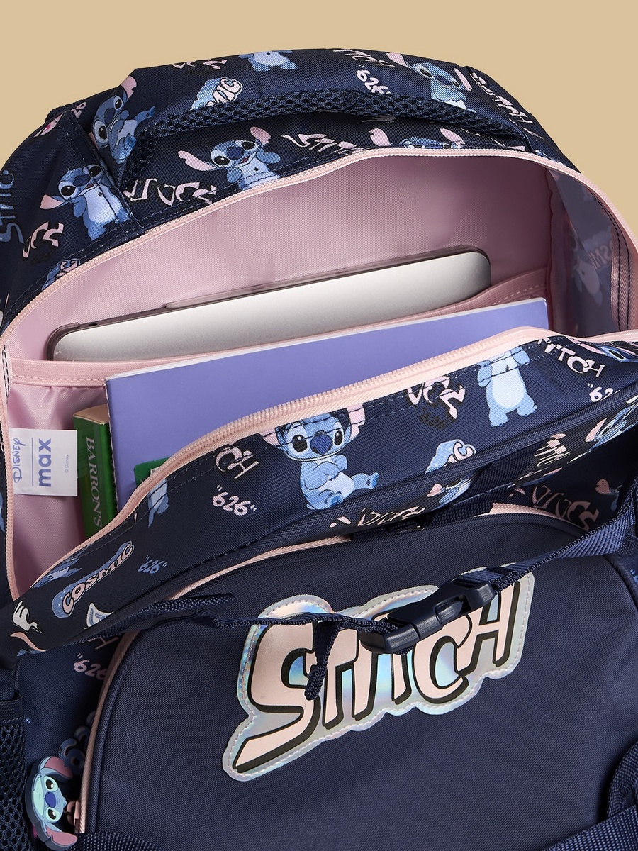 Stitch Print Backpack with Lunch Bag