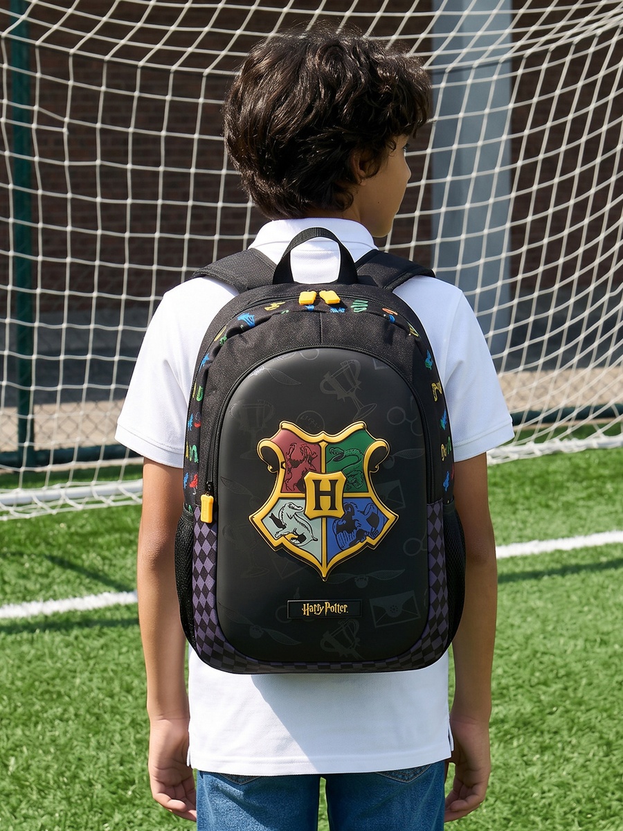 Harry Potter Print Adjustable Strap Backpack with Zip Closure